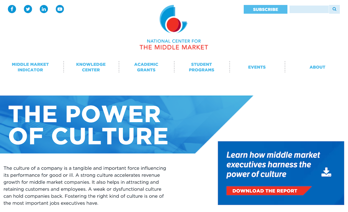 National Center for the Middle Market Interactive Web Page